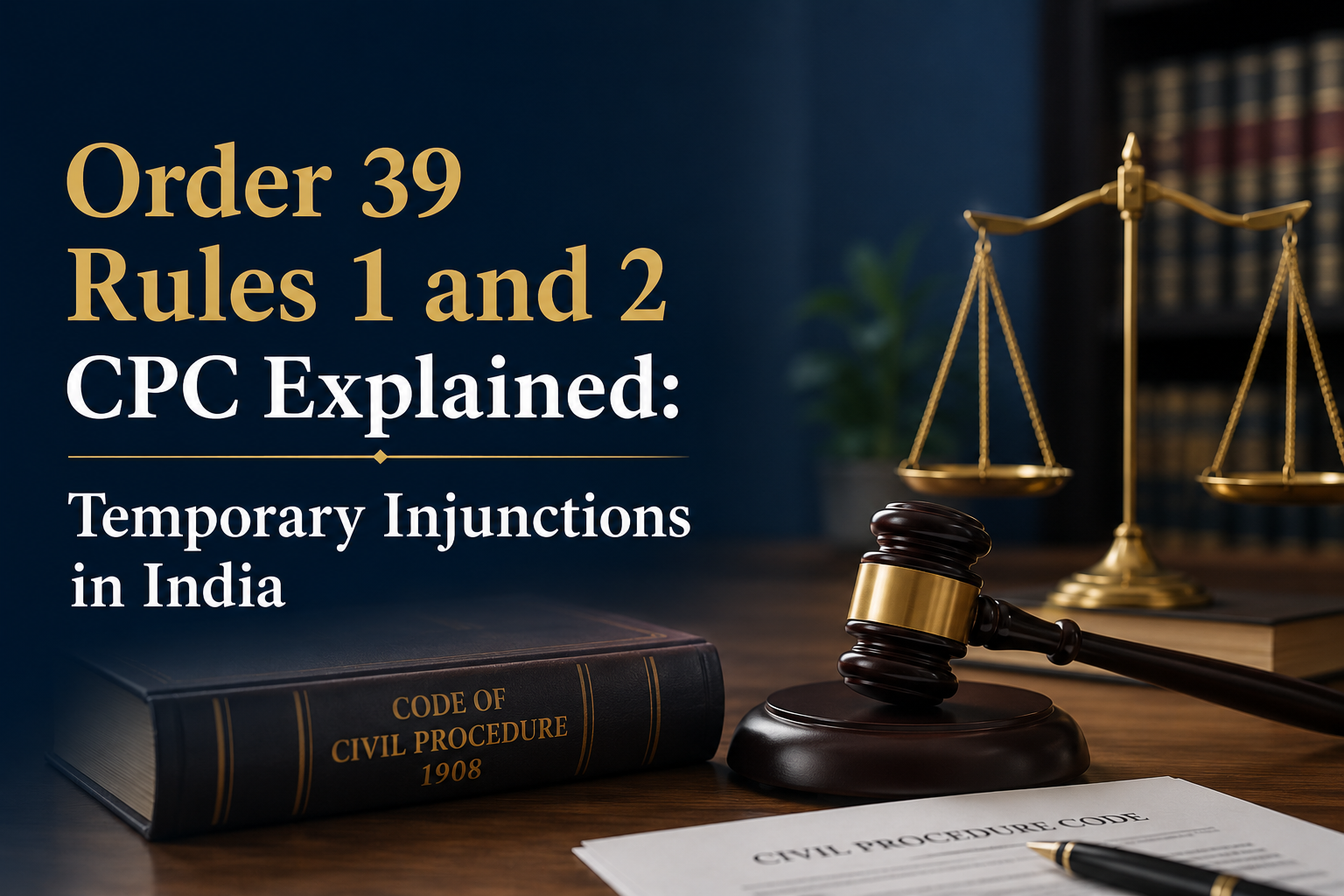 Order 39 Rules 1 and 2 CPC Explained: Temporary Injunctions in India