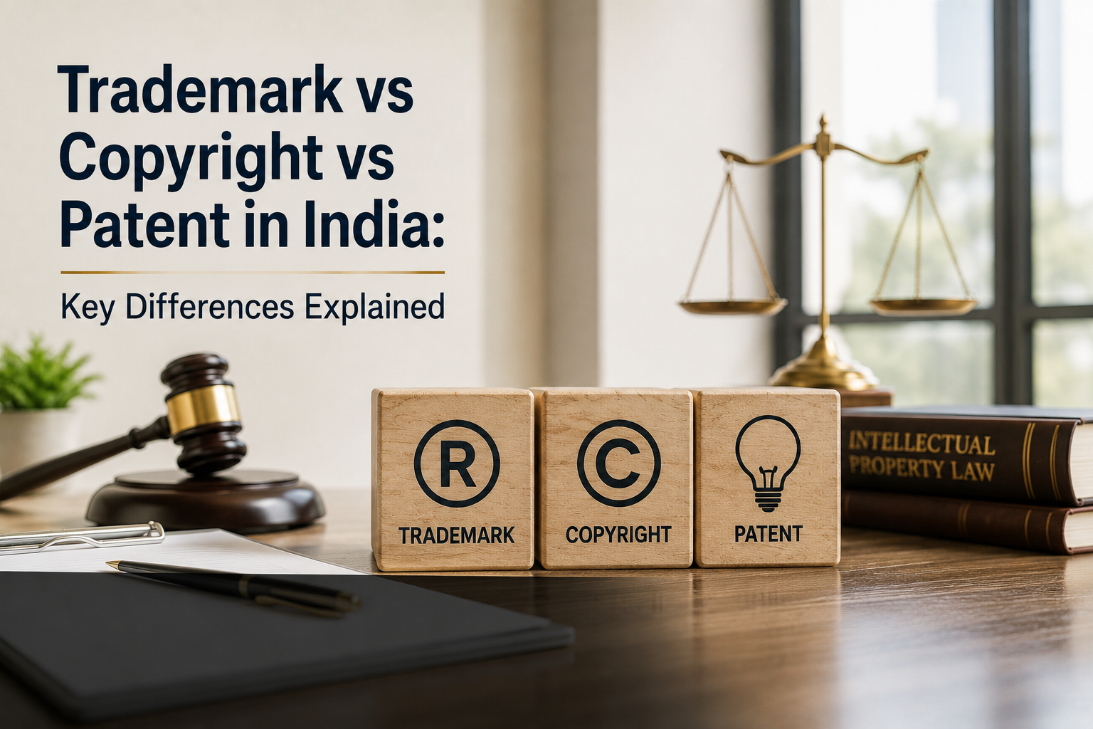 Trademark vs Copyright vs Patent in India: Key Differences Explained